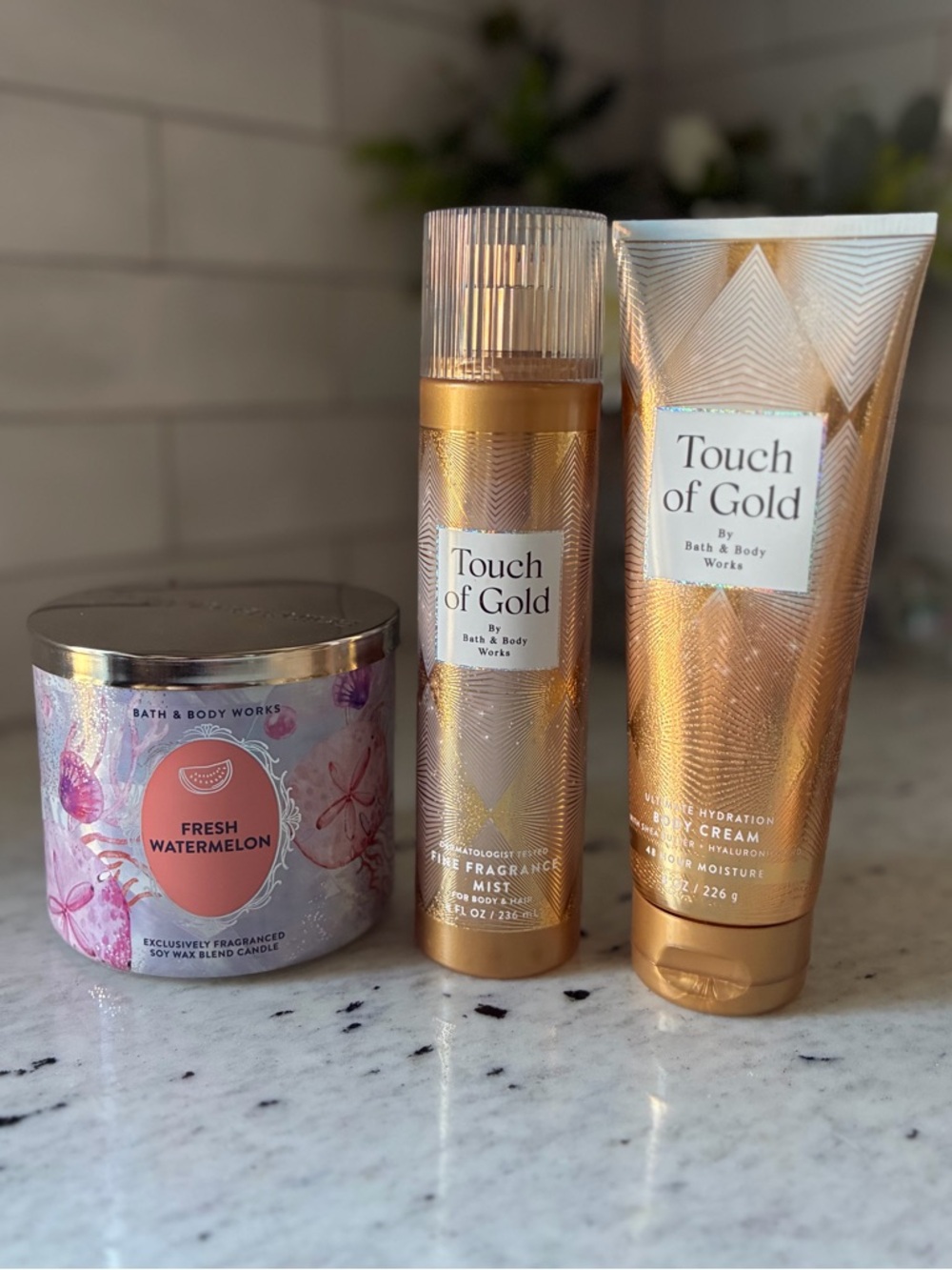 Touch of Gold ✨ Fresh Watermelon 🍉 Bath & Body Works 💜💙